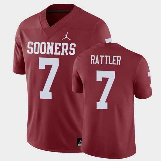 Men Oklahoma Sooners Spencer Rattler Game Crimson College Football Jersey